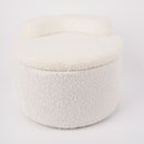 Kinderpoef met Opbergruimte - Wit met Creme