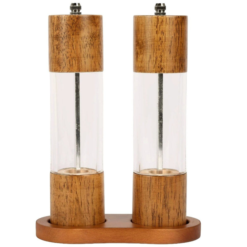 Ceruzo Pepermolen en Zoutmolen set - 21cm - Instelbare Maalgraad - Eikenhout