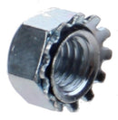 moer met tandring M6 staal zilver per 100 stuks