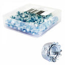 moer met tandring M6 staal zilver per 100 stuks