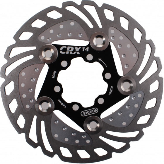 remschijf CRX14 140 mm 6 gaats staal zilver/zwart
