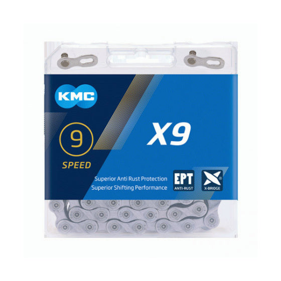 Ketting 9 speed KMC X9 EPT 114 schakels - donker zilver