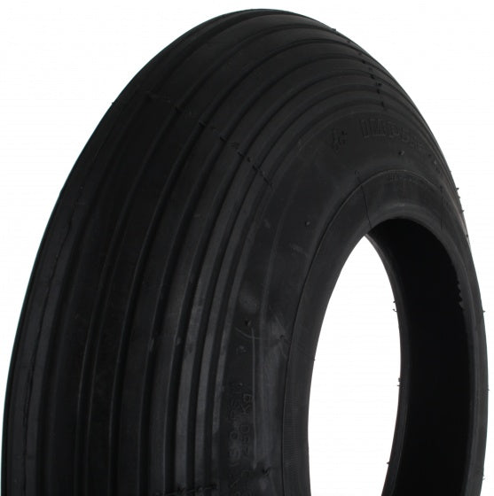 Buitenband 400 x 100 (4.00-8) lijnprofiel zwart