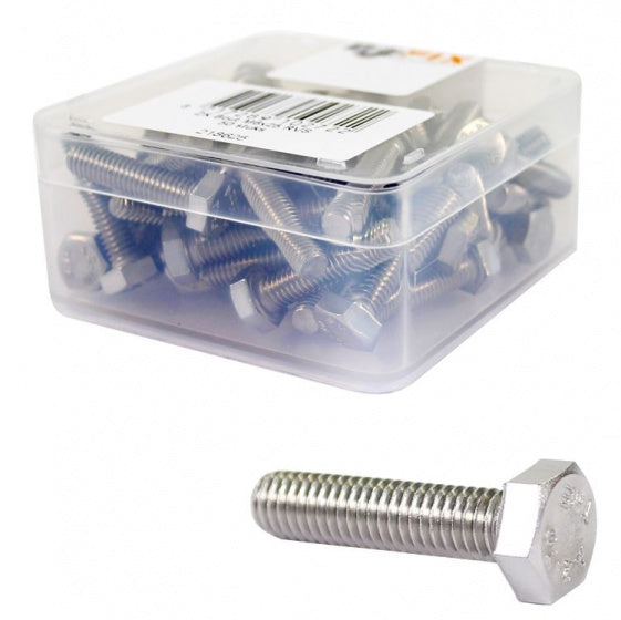 Zeskant bout M6 x 25 mm RVS 50 stuks (218625)