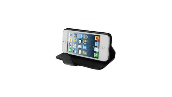 Leder Beschermtasje Elegant Book Zwart voor Apple iPhone 5/5S