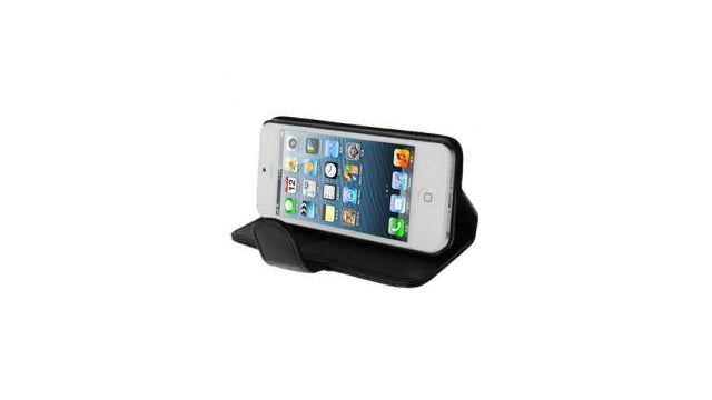 Leder Beschermtasje Elegant Book Zwart voor Apple iPhone 5/5S