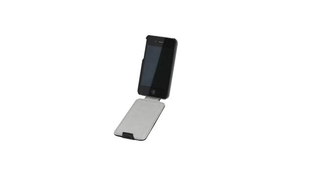 Leder Beschermtasje Flip Zwart voor Apple iPhone 4/ 4S