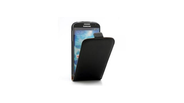 Leder Beschermtasje Vertical Flip Zwart voor Samsung Galaxy S4