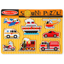 Melissa &amp; Doug Houten Puzzel + Geluid Voertuigen