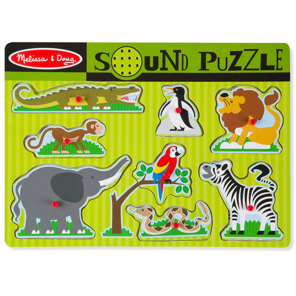Melissa &amp; Doug Houten Puzzel + Geluid Dierentuindieren