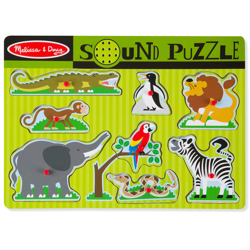Melissa &amp; Doug Houten Puzzel + Geluid Dierentuindieren