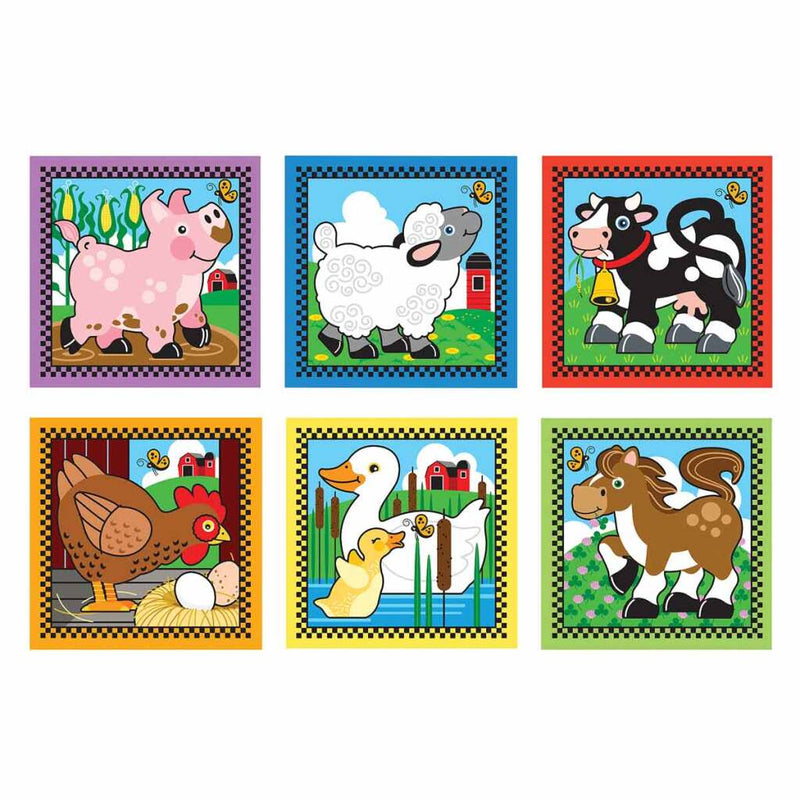 Melissa &amp; Doug Houten Blokken Puzzel Boerderijdieren met 16 Blokken