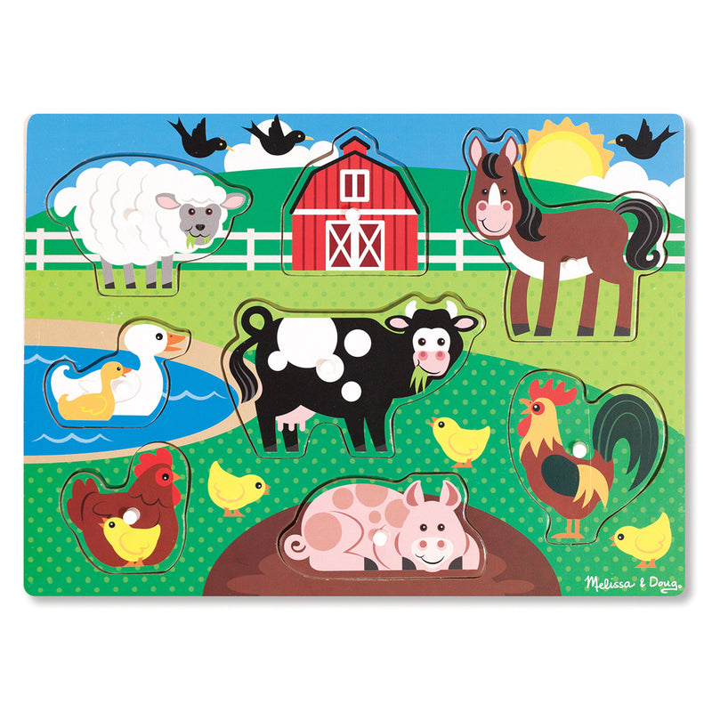 Melissa &amp; Doug Houten Puzzel Boerderijdieren 8 Figuren