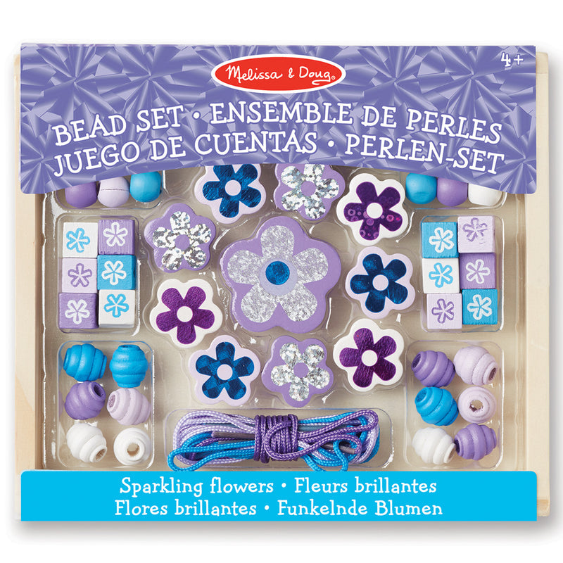 Melissa &amp; Doug Houten Kralen Glinsterende Bloemen