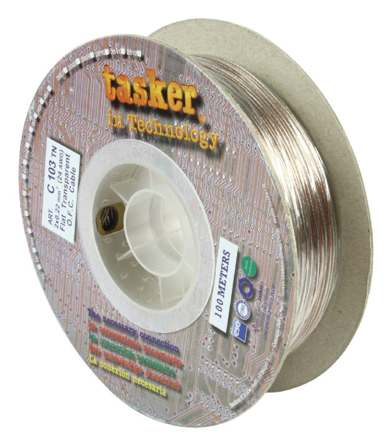Tasker TASR-C103TN Luidsprekerkabel Op Rol 2x 0.22 Mm² 100 M Transparant