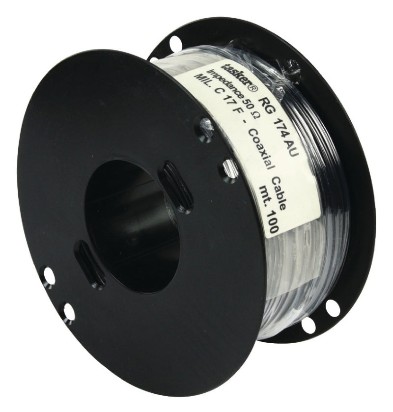 Tasker TASR-RG174U Coaxkabel Op Haspel Rg174 2.8 Mm 100 M Zwart