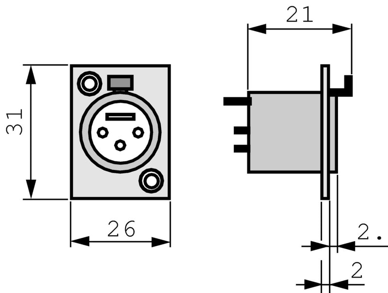 Neutrik NTR-NC3FD-L-1 Xlr Panel-mount Female Receptacle 3 Panel-mount Female Receptacle Dl Soldeer