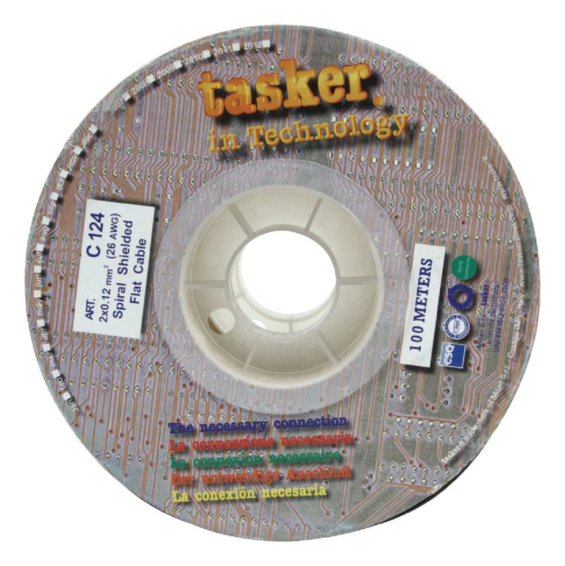Tasker TASR-C124 Luidsprekerkabel Op Haspel 2x 0.12 Mm² 100 M Zwart