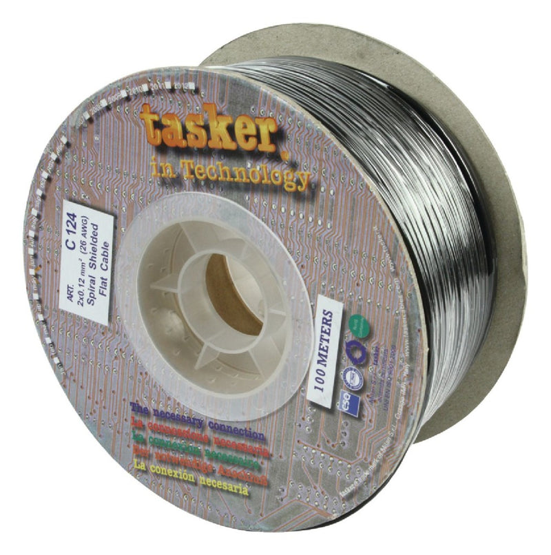 Tasker TASR-C124 Luidsprekerkabel Op Haspel 2x 0.12 Mm² 100 M Zwart