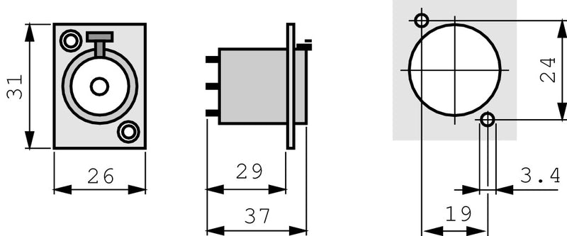 Neutrik NTR-NJ3FP6C Stereo Connector 6.35 Mm Female Metaal Zilver