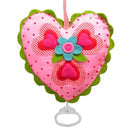 Muziekdoosje Hartvormig Kussen met 3 Hartjes 25cm