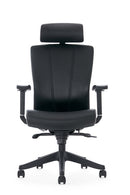 Kangaro K-850160 Bureaustoel Zwart PU met Hoofdsteun