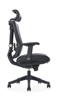 Kangaro K-850160 Bureaustoel Zwart PU met Hoofdsteun