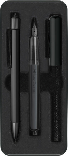 Faber Castell FC-140579 Balpen En Vulpen M Faber-Castell Hexo Mat Zwart In Giftbox Zwart