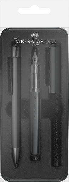 Faber Castell FC-140579 Balpen En Vulpen M Faber-Castell Hexo Mat Zwart In Giftbox Zwart