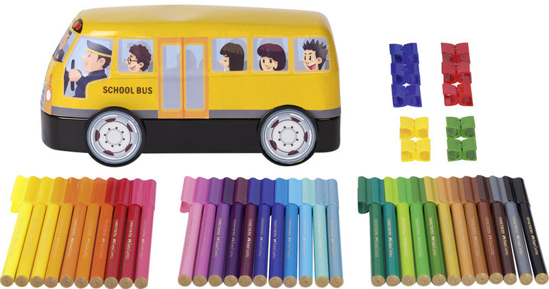 Faber Castell FC-155532 Viltstiften 33 Stuks met 10 Clips in Bus