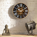 NeXtime NE-3283ZW Gear Klok William + Bewegende Tandwielen 50 cm Zwart