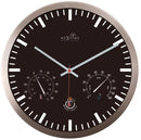 NeXtime NE-90513ZW Wandklok + Weerstation 25cm Zwart RC Aluminium