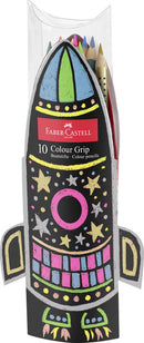 Faber Castell 10 Kleurpotloden Grip Raket 3 Stuks