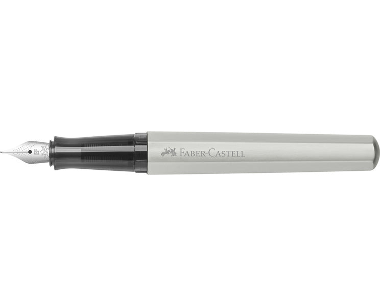 Faber Castell FC-150592 Vulpen Hexo Mat Zilver EF Schrijfkleur Blauw