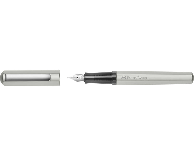 Faber Castell FC-150592 Vulpen Hexo Mat Zilver EF Schrijfkleur Blauw