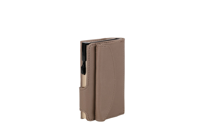 Juscha JU-963106 Pasjeshouder Clicksafe RFID Kunstleer Beige/champ 8 Pasjes Met Opbergvak Voor Munt