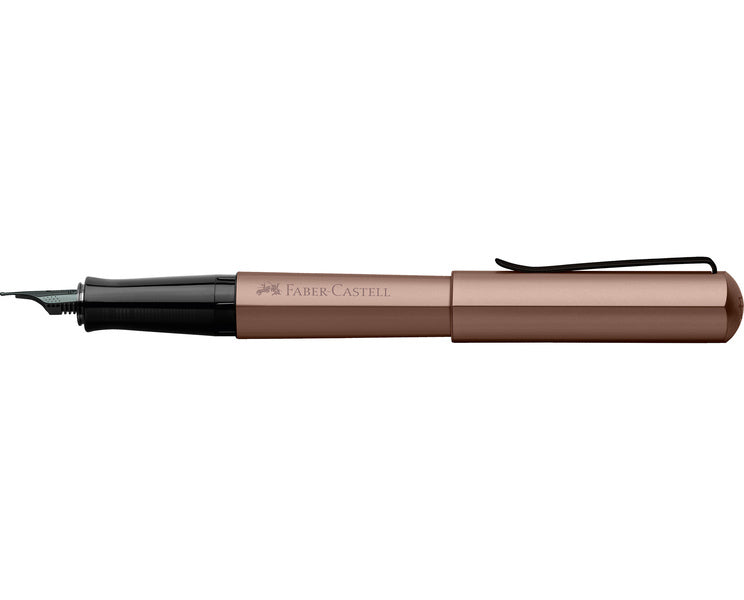 Faber Castell FC-150580 Vulpen Hexo Brons M Schrijfkleur Blauw