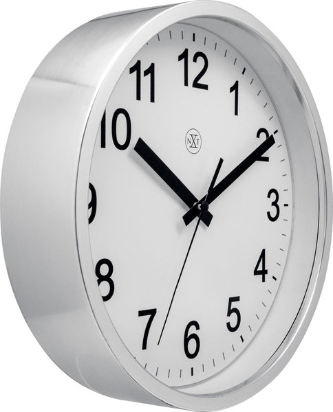 NeXtime NX-7307ZI-V2 Wandklok NXT Diam. 25,5cm Kunststof Zilver, Witte Wijzerplaat, &#039;Robust&#0