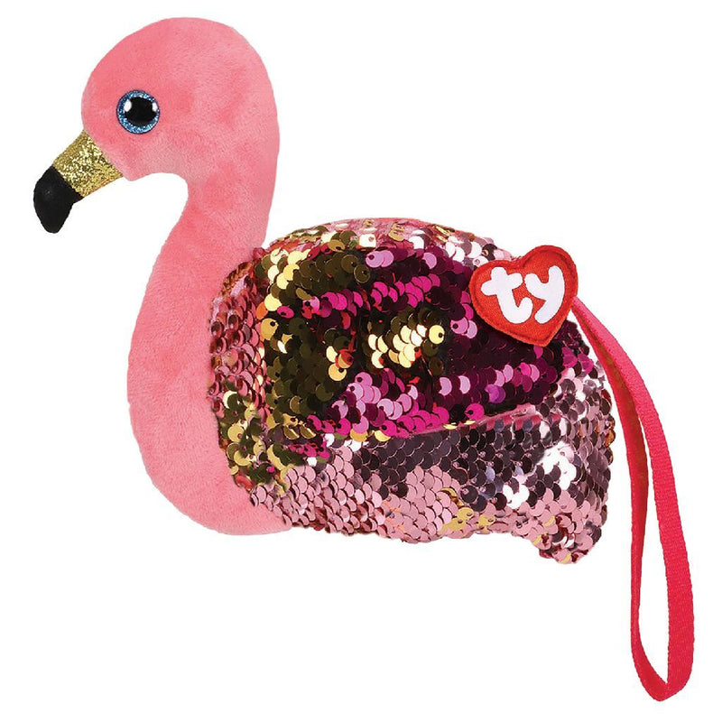 TY Fashion Portemonnee Flamingo Gilda 13 cm Roze/Goud