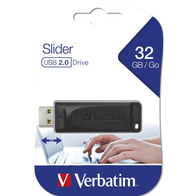 Verbatim Slider USB 2.0 Stick 32GB Zwart