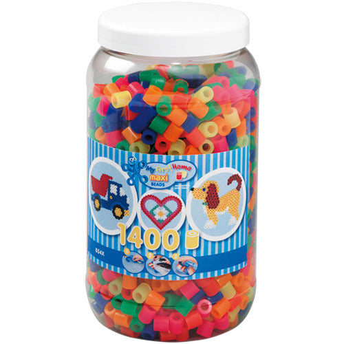 Hama Strijkkralen Maxi in Pot - Neonmix (051), 1400st.