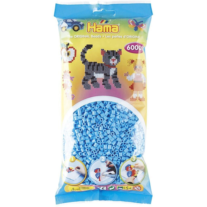 Hama Strijkkralen 6000 Stuks Pastel Blauw