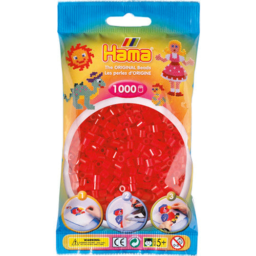 Hama Strijkkralen - Rood Transparant (013), 1000st.