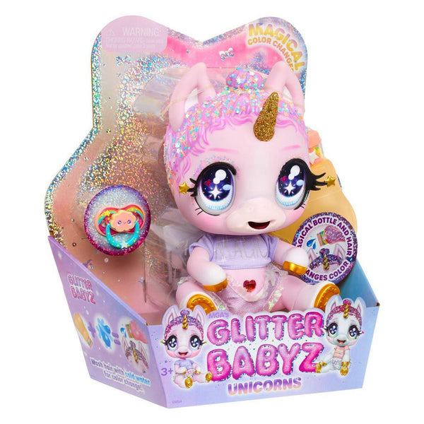 Glitter Babyz Unicorn Pink Rainbow + Accessoires