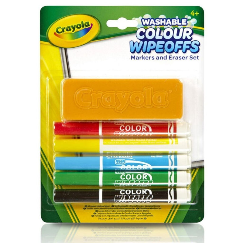 Crayola Dry Wipeoffs Stiften met Wisser, 5st.