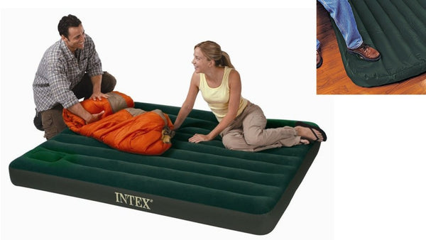 Intex 66929 Luchtbed + Ingebouwde Voetpomp 152x203x22cm