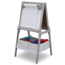 Delta Children TE87600GN-026 Houten Dubbelzijdig Krijtbord/Whiteboard + Papierrol Grijs