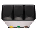 Ceruzo Prullenbak afvalscheiding met 3 vakken - 3x15L - RVS