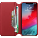 Apple iPhone XS Max Leren Folio Case Rood