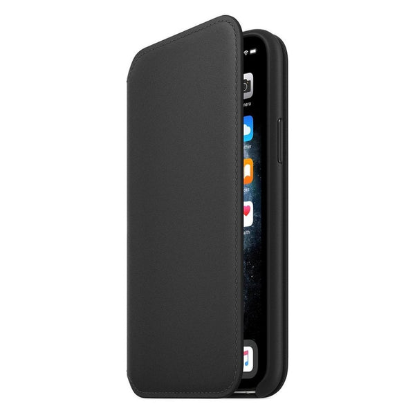 Apple iPhone 11 Pro Leren Folio Case Zwart